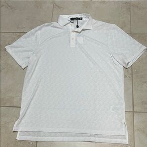 RLX Ralph Lauren Textured White Polo Shirt